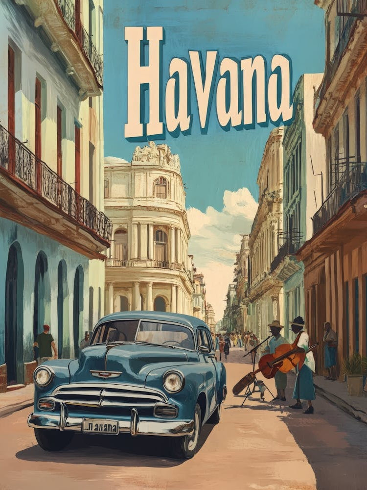Aihrgdesign A Classic 1960s Travel Poster For Havana 1