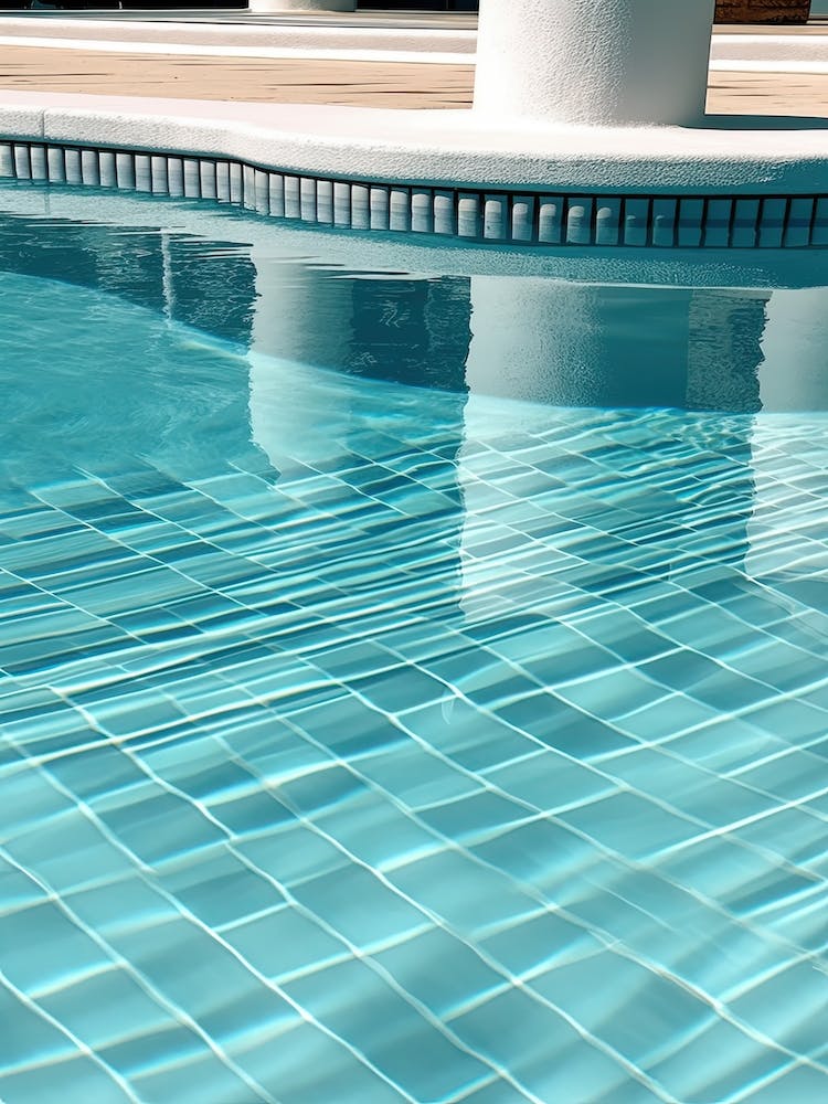 Swimming Pool With White Columns