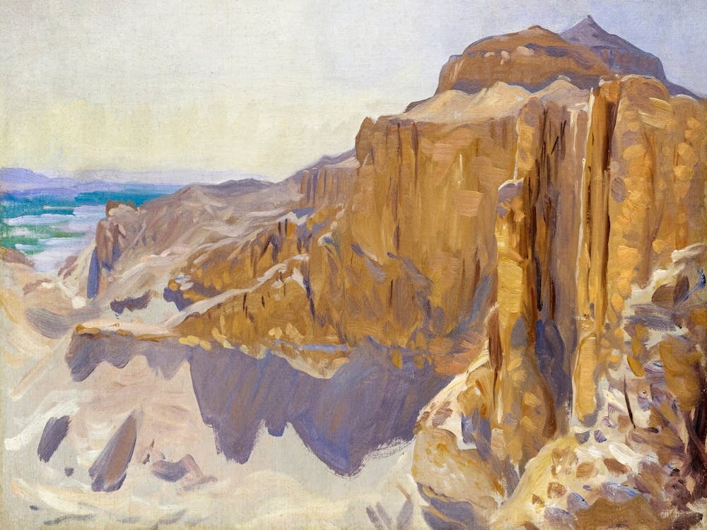 Cliffs At Deir El Bahri, Egypt, John Singer Sargent