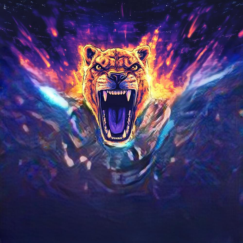 Tiger in a blue Funk