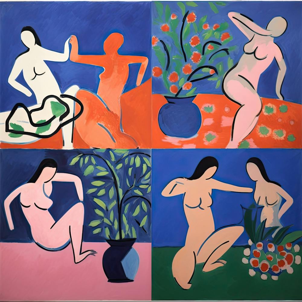 Women Dancing, Shape Study, The Matisse Inspired Art Collection 6