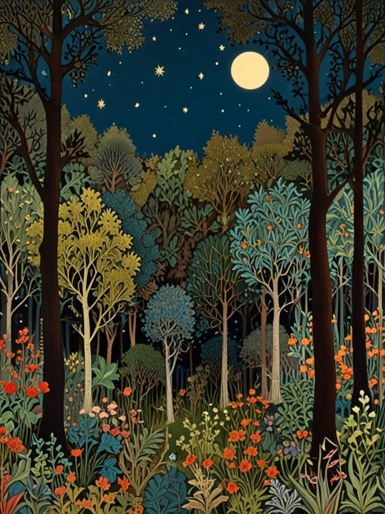 William Morris Night In The Forest 30