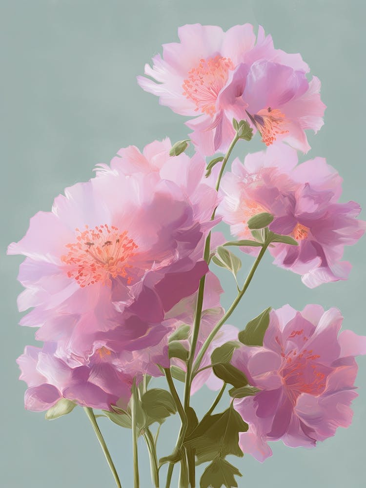 Lilac Flowers Acrylic Painting In Pastel Colours 3