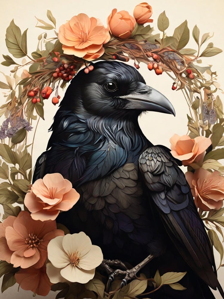 Crow In A Wreath