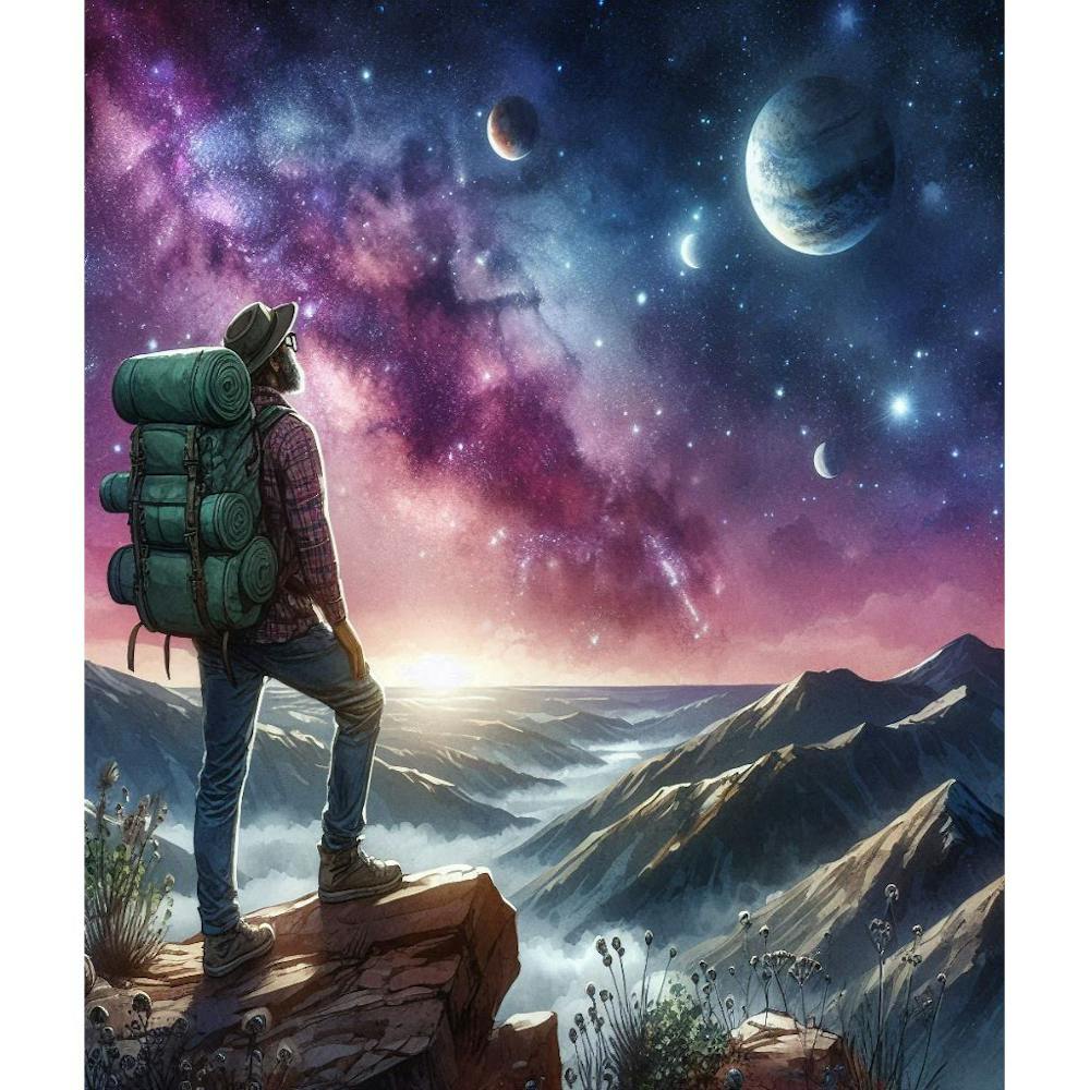 Man Looking At The Stars