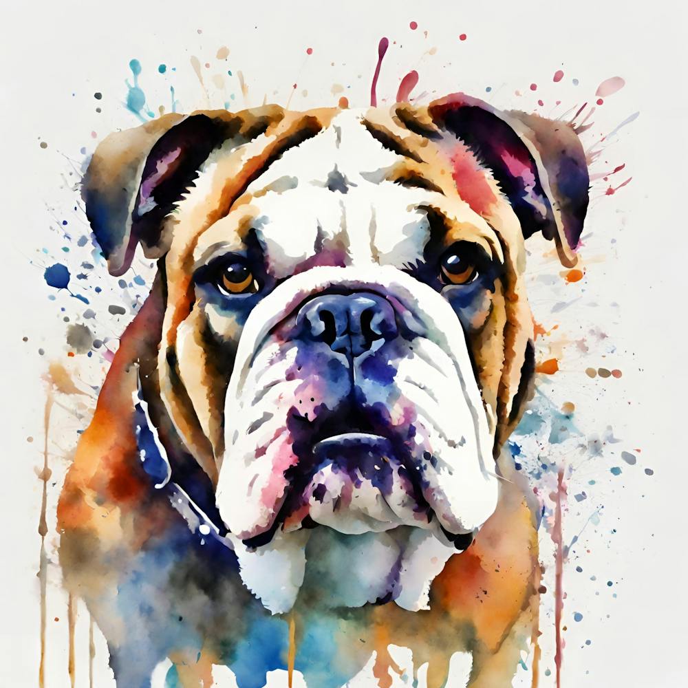 Bulldog Watercolor Painting, National Pet Day!