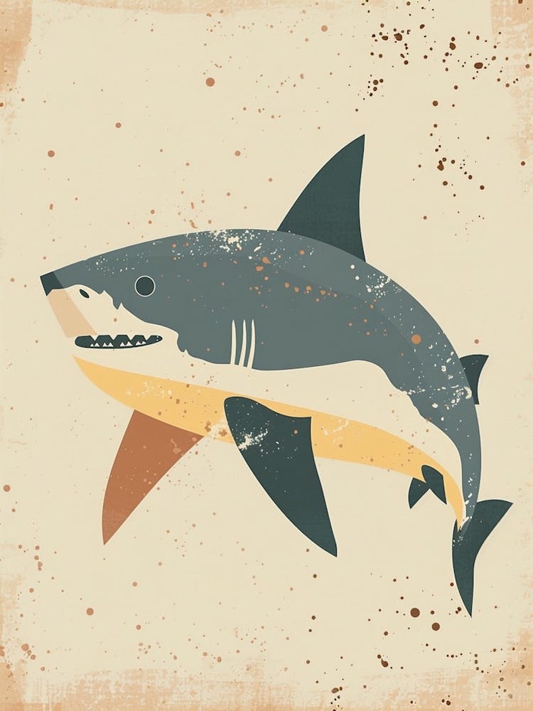 Cute Beige Tones Shark 4