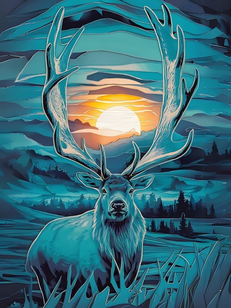 Elk At Sunset