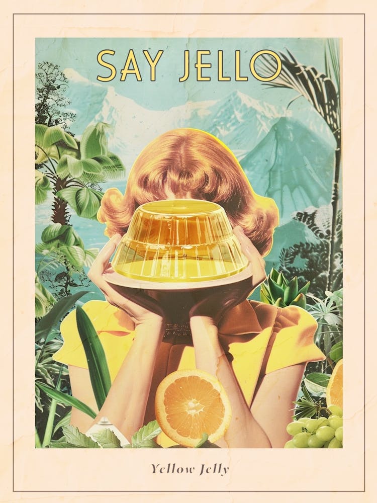 Yellow Jelly Retro Collage 3 Poster