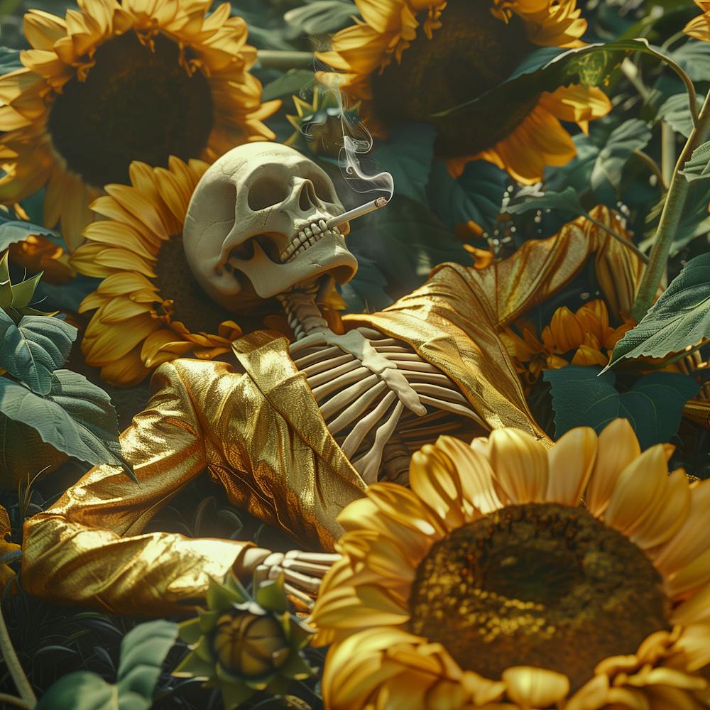 Squelette dans les Tournesols
