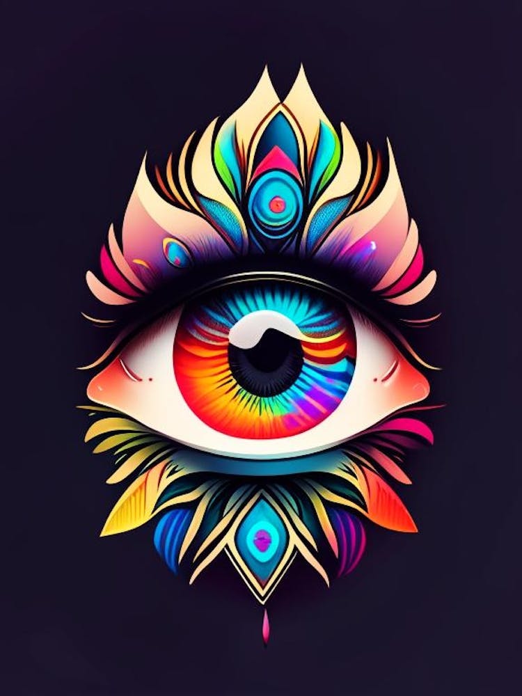 Psychedelic Eye, Symbol, Third Eye Tattoo 4