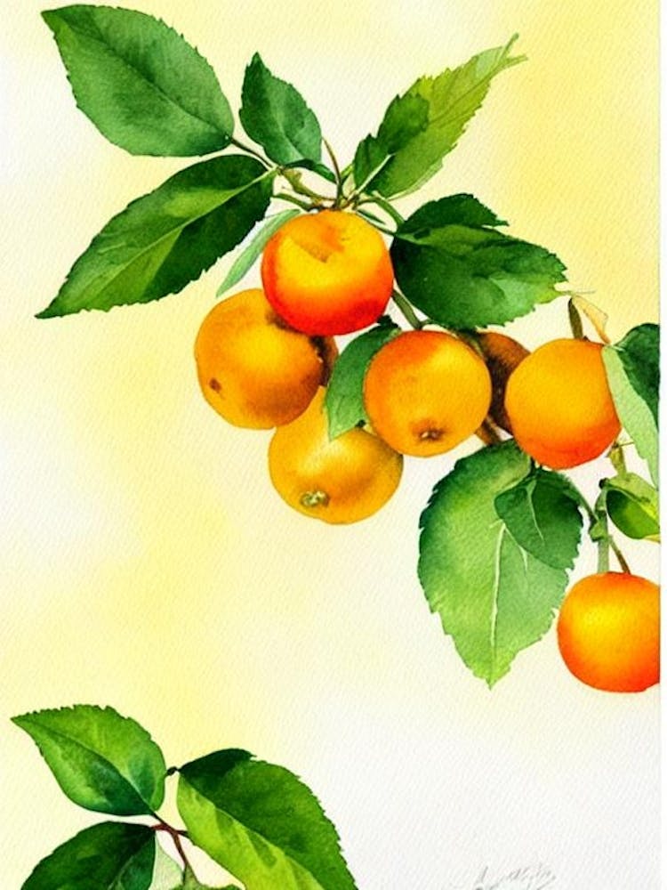 Golden Berry Italian Watercolour fruit