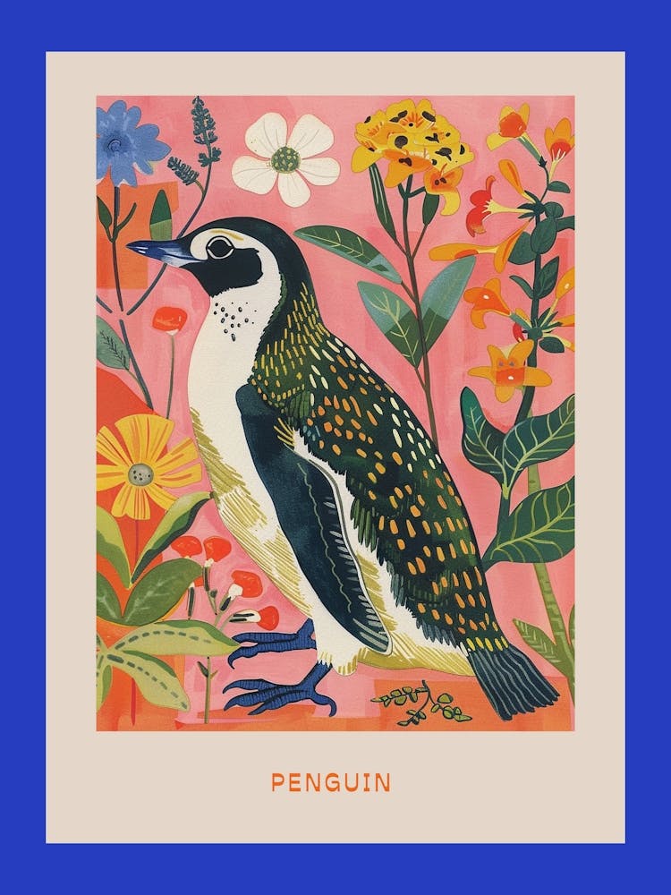 Spring Birds Poster Penguin 3