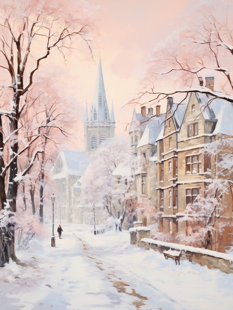 Dreamy Winter Painting Oxford United Kingdom 3