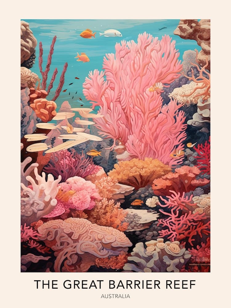 The Great Barrier Reef Australia Travel Poster