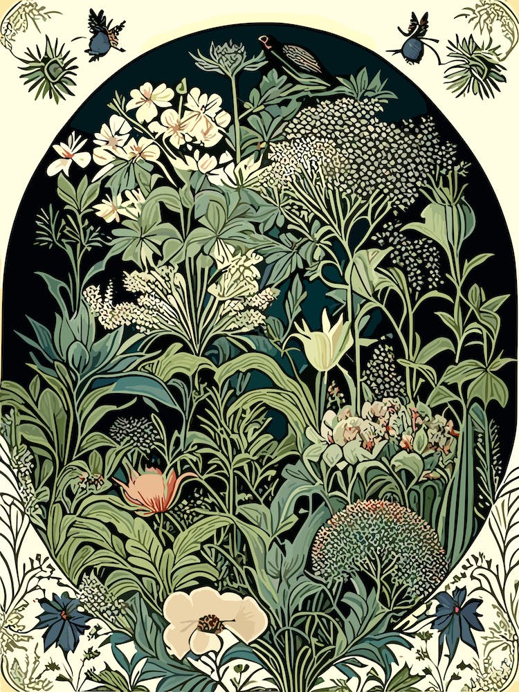 The Garden Of Morning Calm, South Korea Vintage Botanical