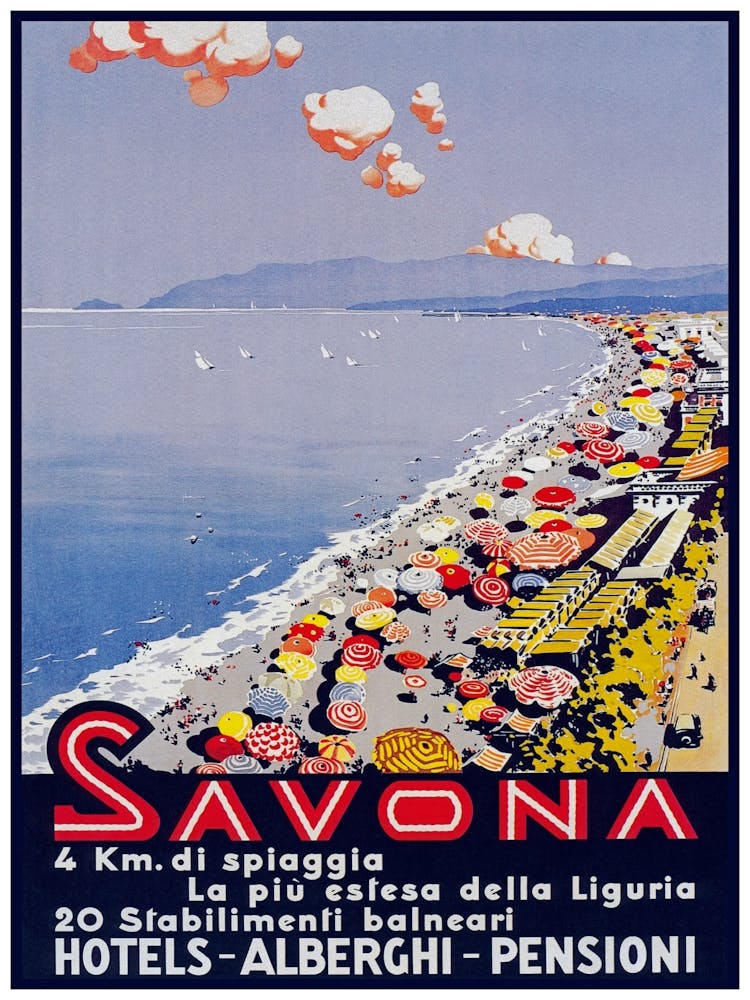 Savona Italien Vintage Strandposter