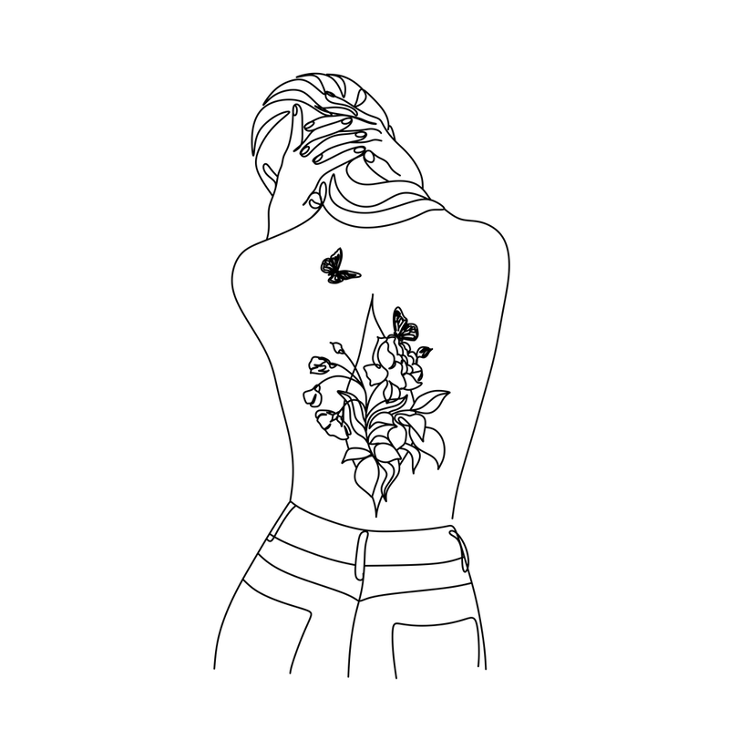 Blooming woman minimalist art