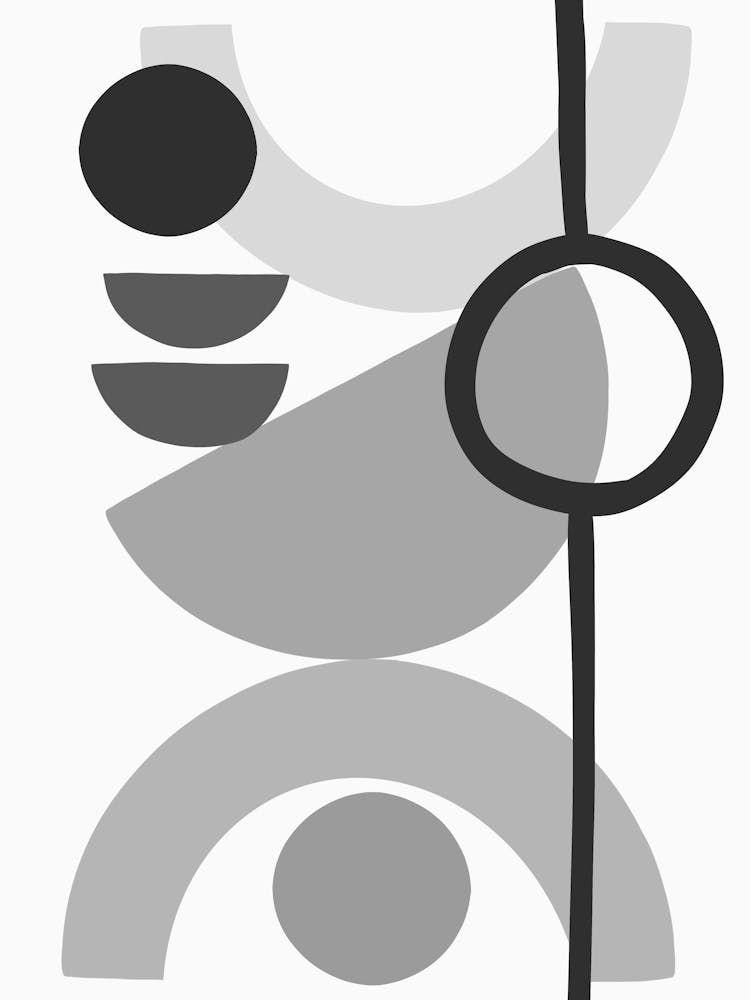Abstract Black And White Painting 8