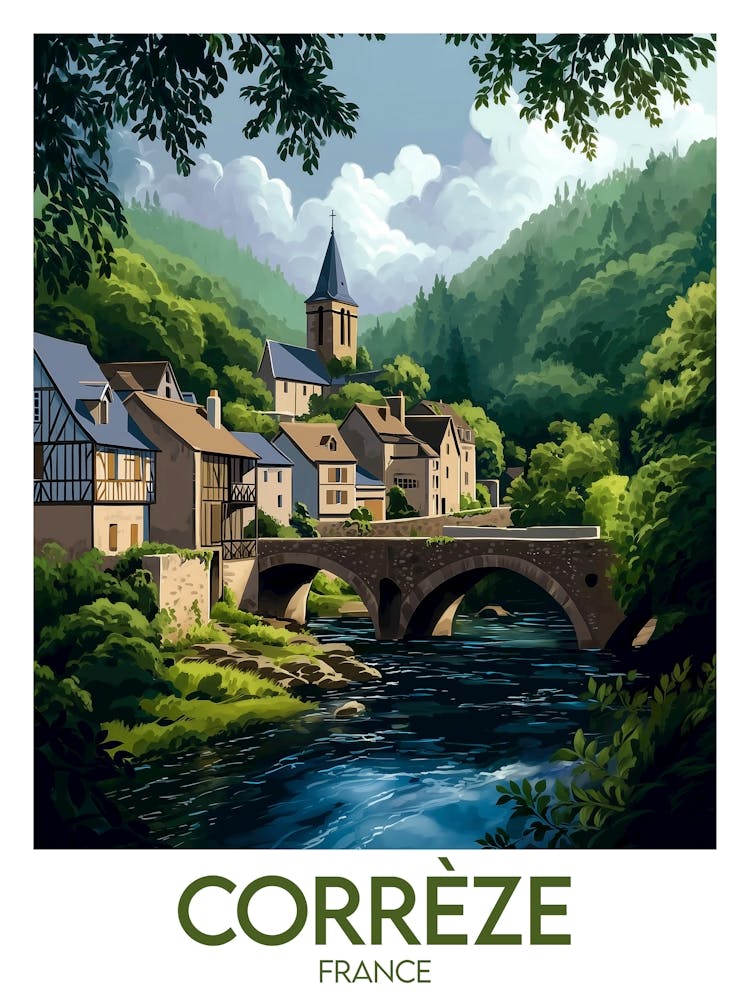 Affiche de voyage Corrèze 1