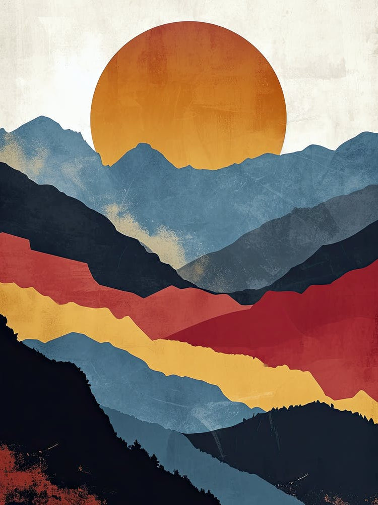 Sunset In The Mountains 32, Minimalism