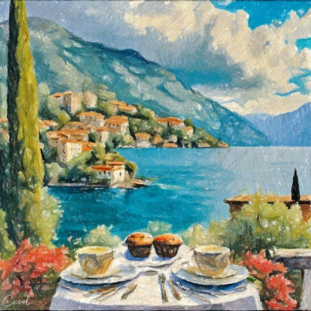 Breakfast for two at Lake Como