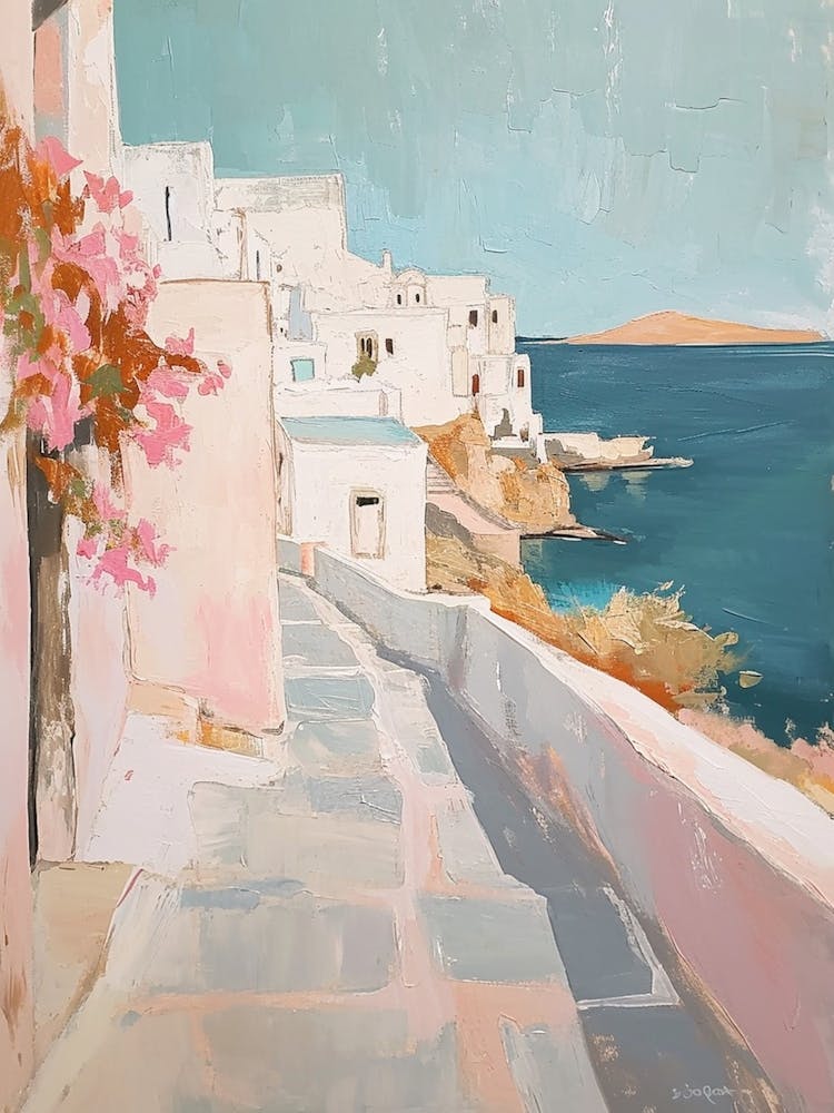 Mykonos Coast Kitsch Brushstrokes  1