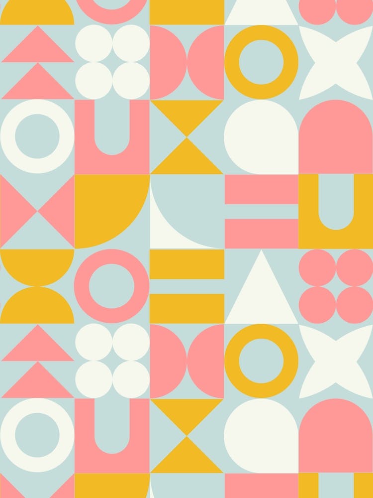 Sunrise Mid Century Retro Geometric Shapes