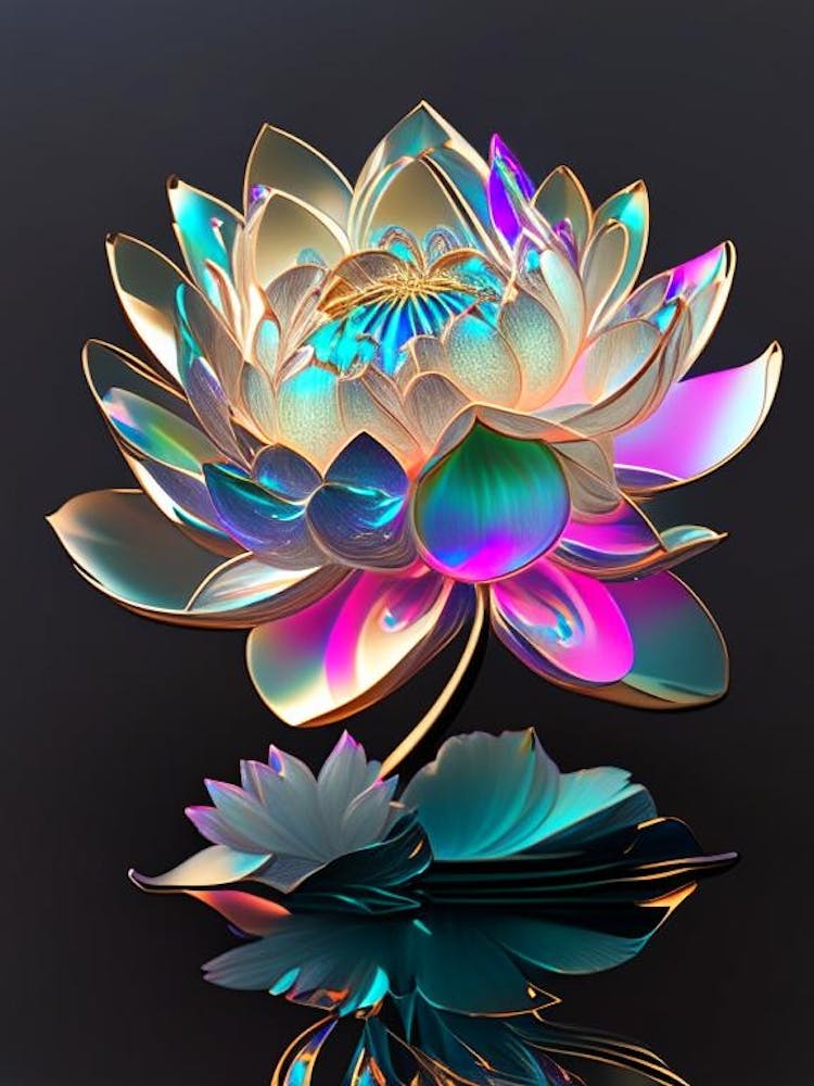 Bouquet De Fleurs De Lotus Holographique 2