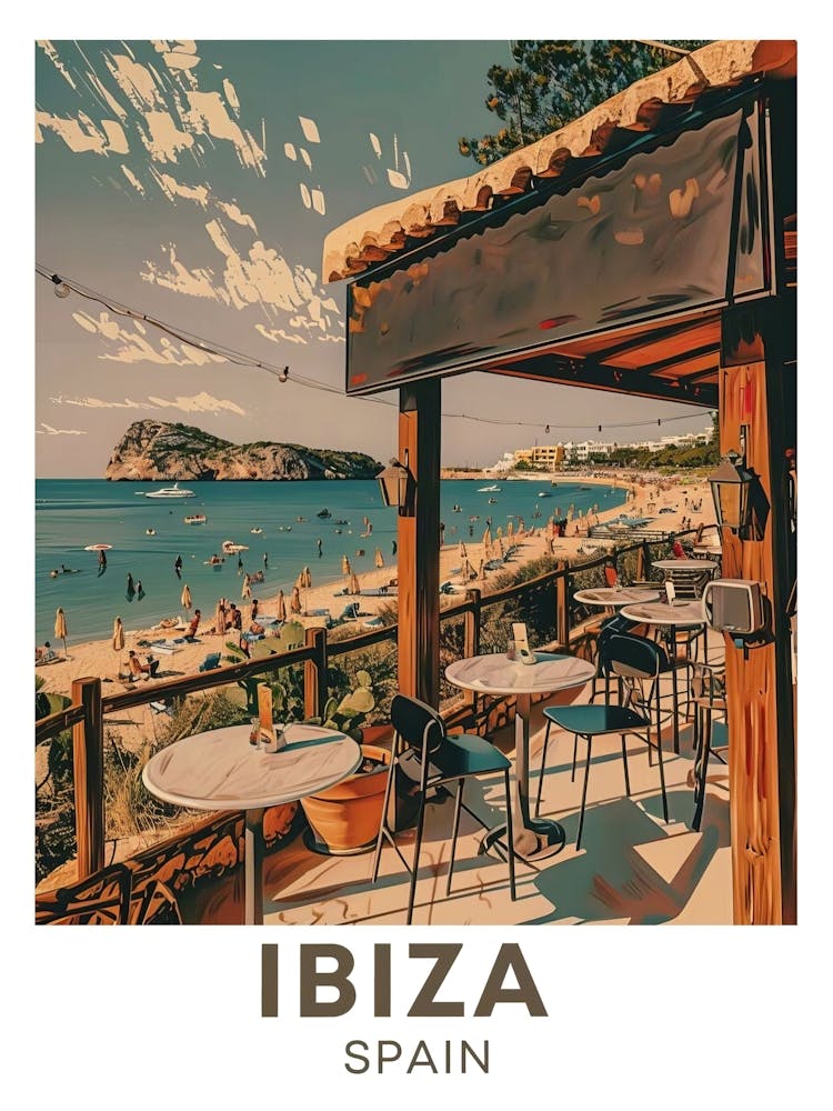 Café Del Mar Poster Café Del Mar Ibiza Ibiza Art Café Del Mar Print Ibiza Wall Art Café Del Mar Artwork Ibiza Souvenir Ibiza Beach Art