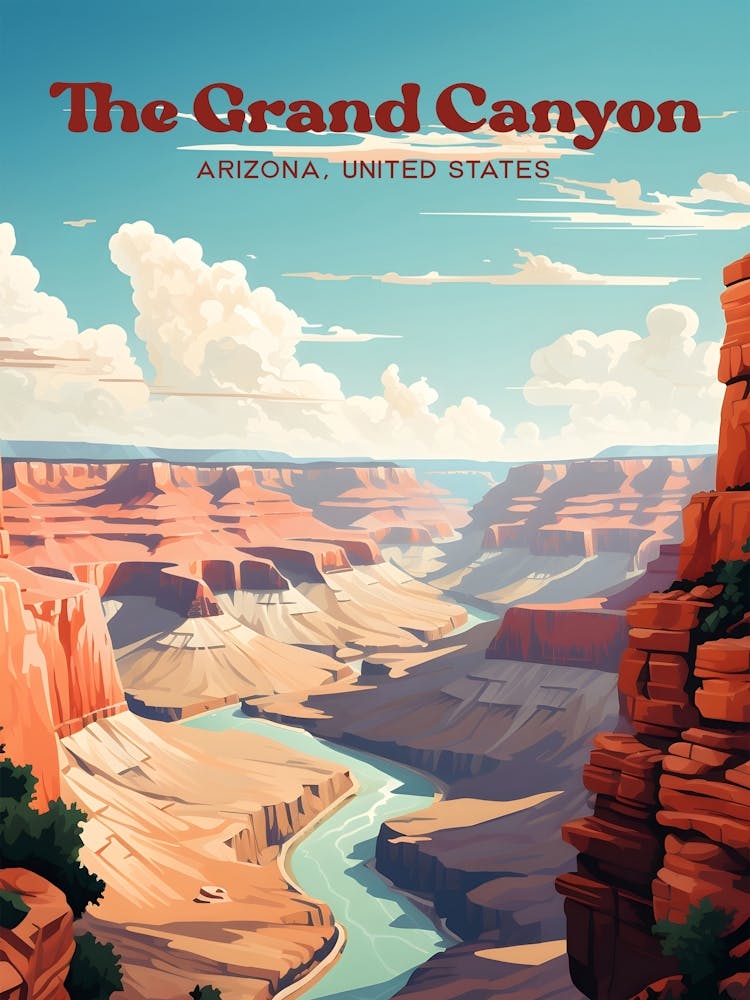 The Grand Canyon Arizona USA Mountains Moderne Reisekunst