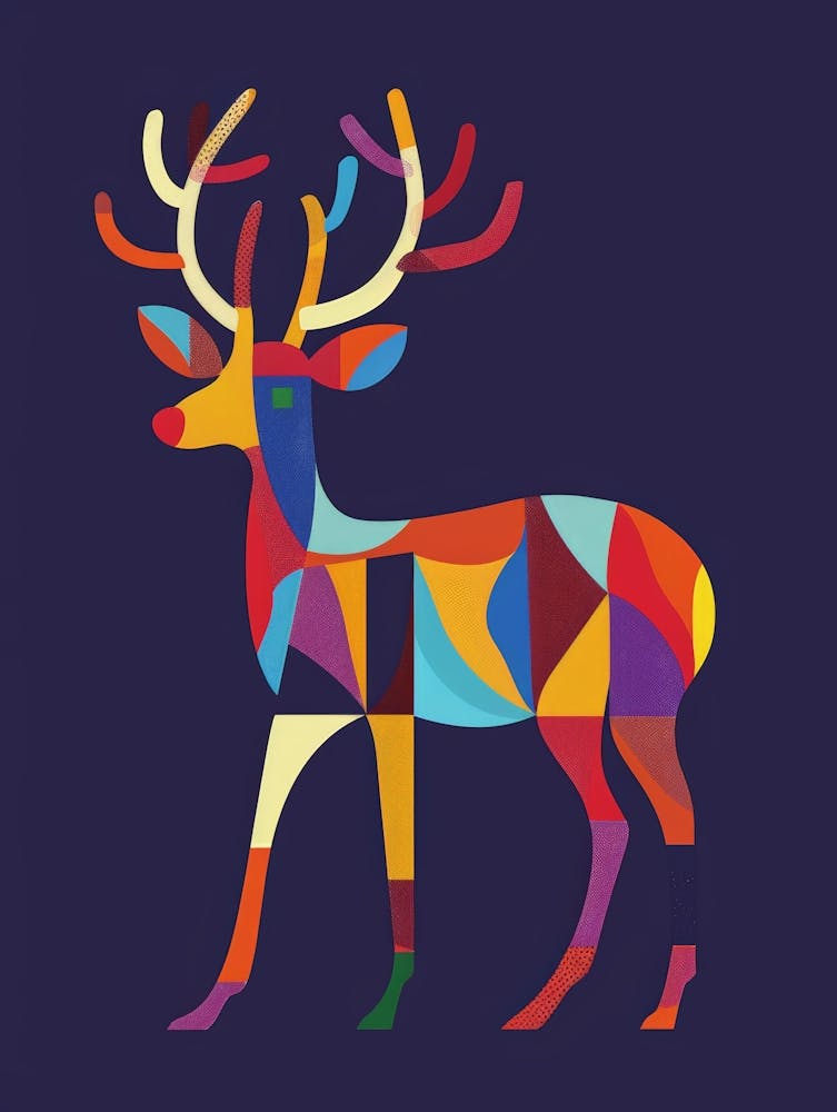 Colorful Deer Canvas Print