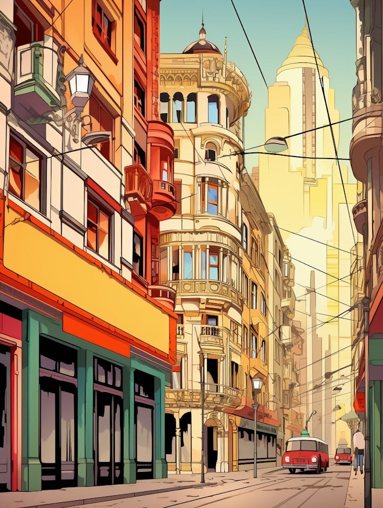 Istiklal Avenue Modern Pixel Art 1