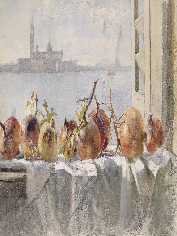 Granatäpfel Auf Einem Fensterbrett