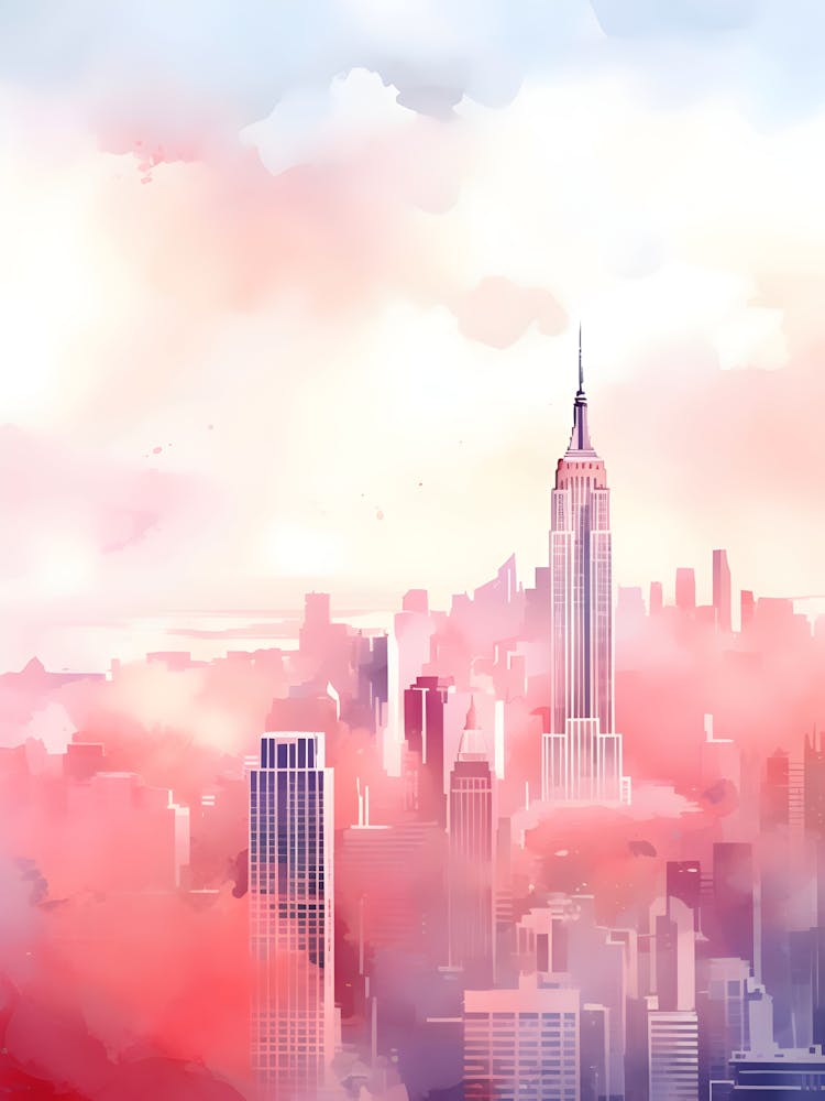Watercolor New York City Skyline