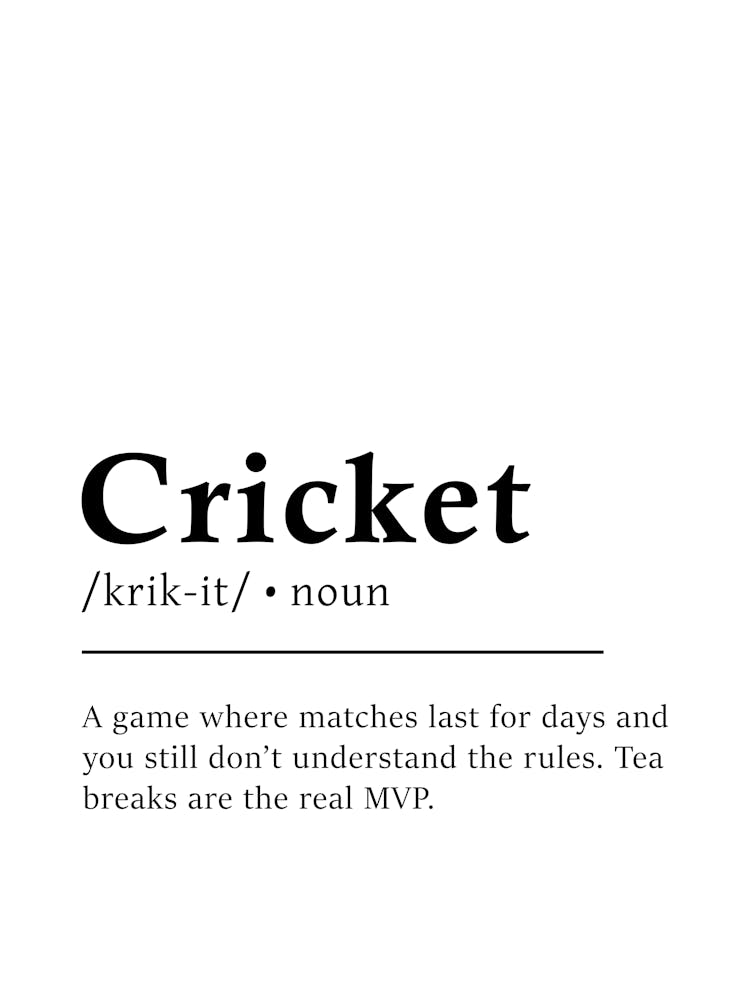 Cricket Definition Poster - Dictionary