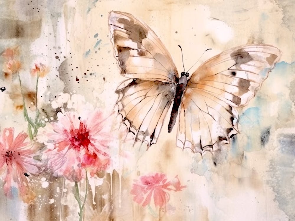 Butterfly And Flowers 4