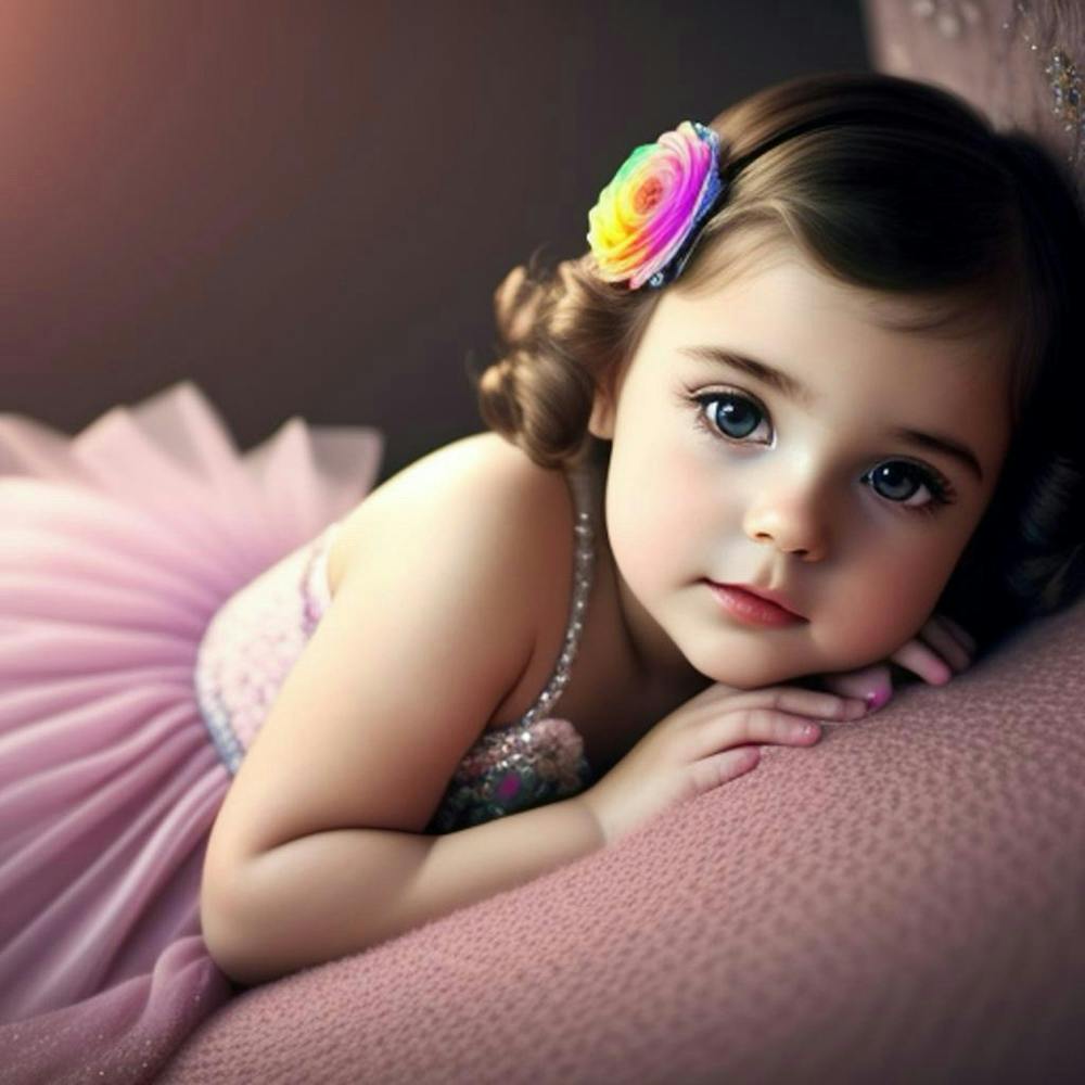 Little Girl In Pink Dress