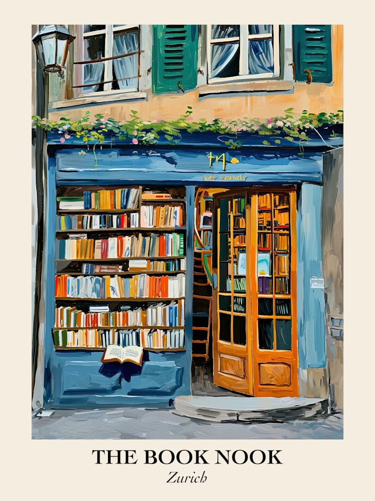 Zurich Book Nook Bookshop 2 Poster