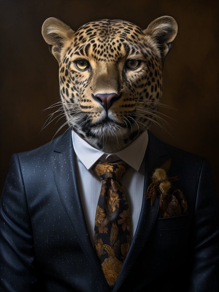 African Leopard Wearing A Suit 2