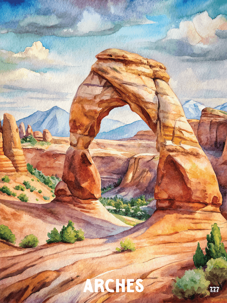 Arches National Park Watercolor Painting