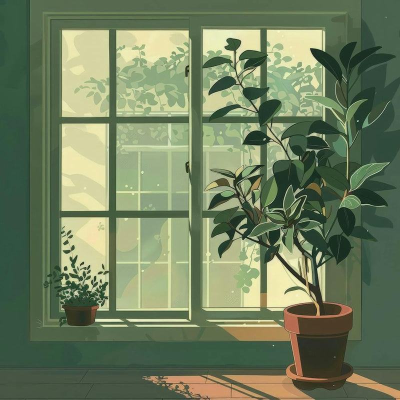 Window With A Plant