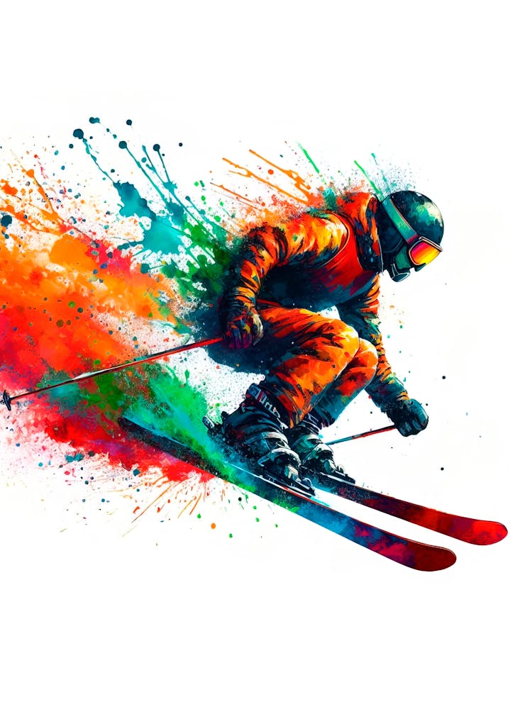 Skier Painting