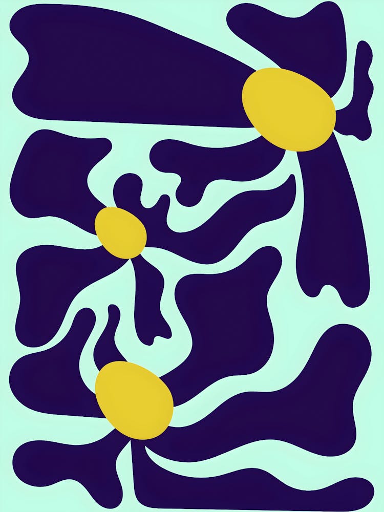 Flowers In Blue And Yellow