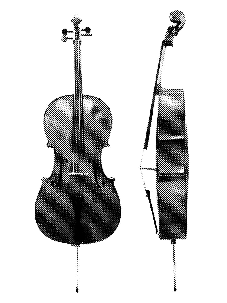 Cello Strichzeichnung 2