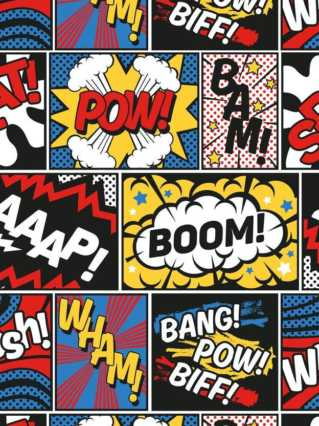 Modern Comic Book Superhero Pop Art Lichtenstein Cartoon Pow Boom Bam