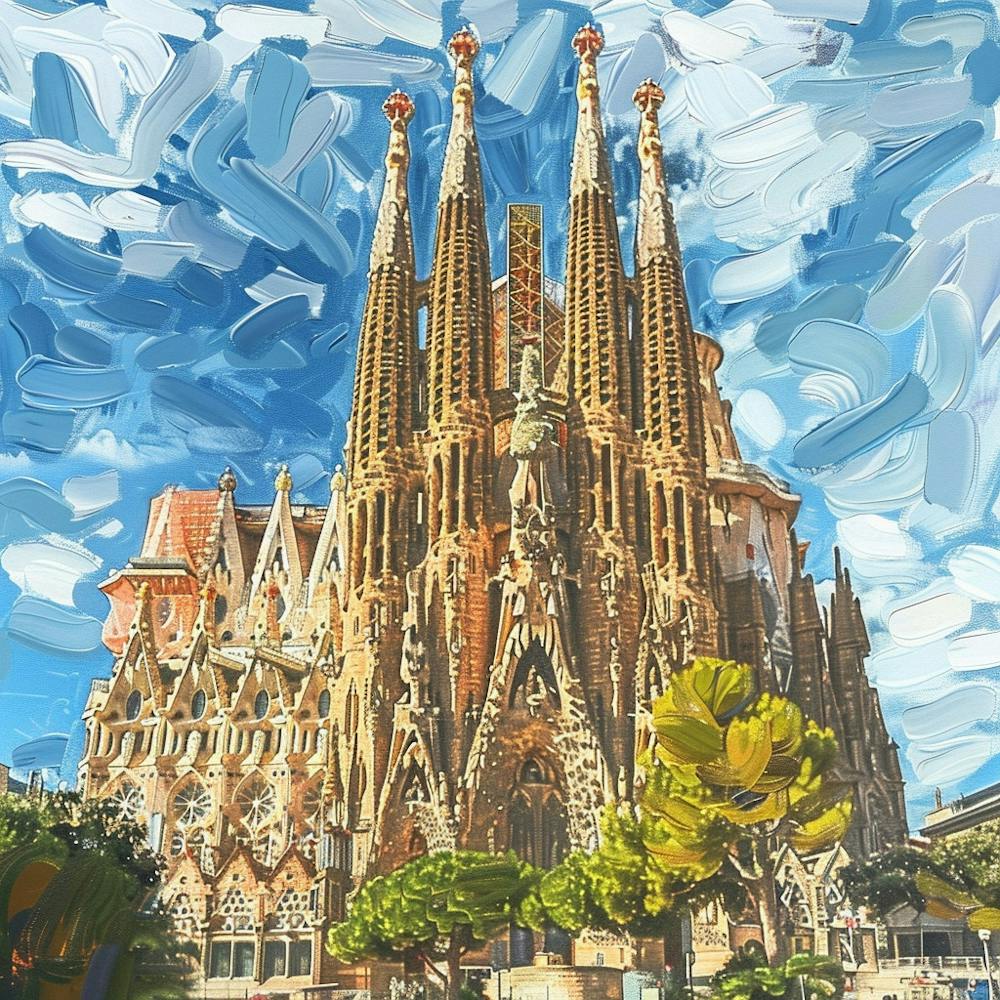 Sagrada Familia Barcelona Oil Painting