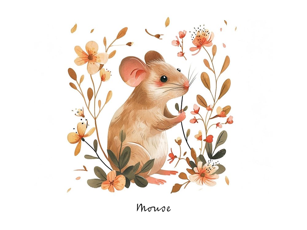 Little Floral Mouse 1 Poster