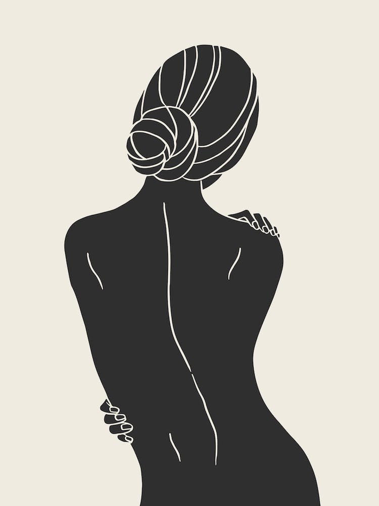 Girl With Bun Backview Shadow Silhouette