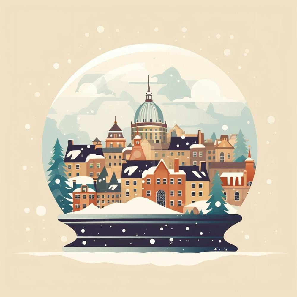 Quebec City Canada 3 Snowglobe